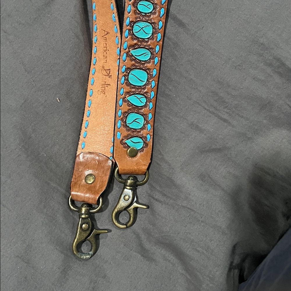 American Darling Brown Leather Strap with Turquoise Accents - Picture 5 of 5